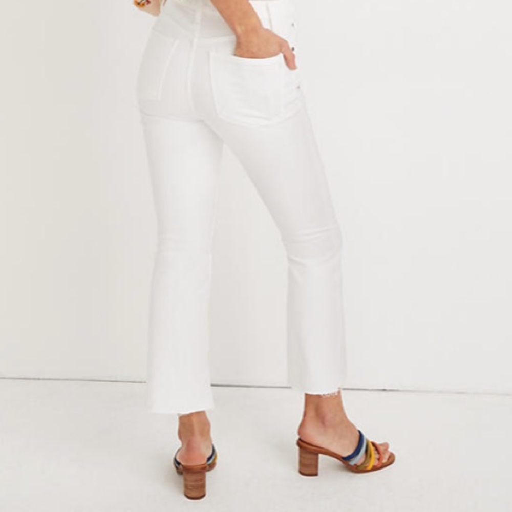 NWT Petite Cali Demi-Boot Jeans Pure White: RawHem
